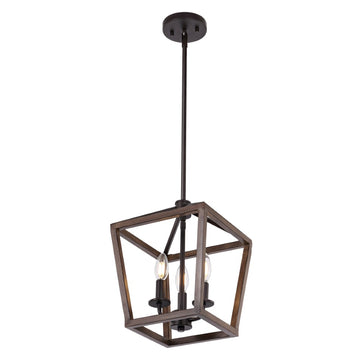 Oria 10" Iron Farmhouse Industrial Lantern LED Pendant - JONATHAN Y